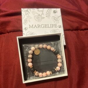 Pink and Black Beaded Bracelet